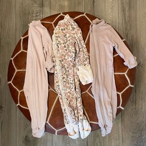 Kyte Blush & Sunset Footie + Angel Dear Floral Set